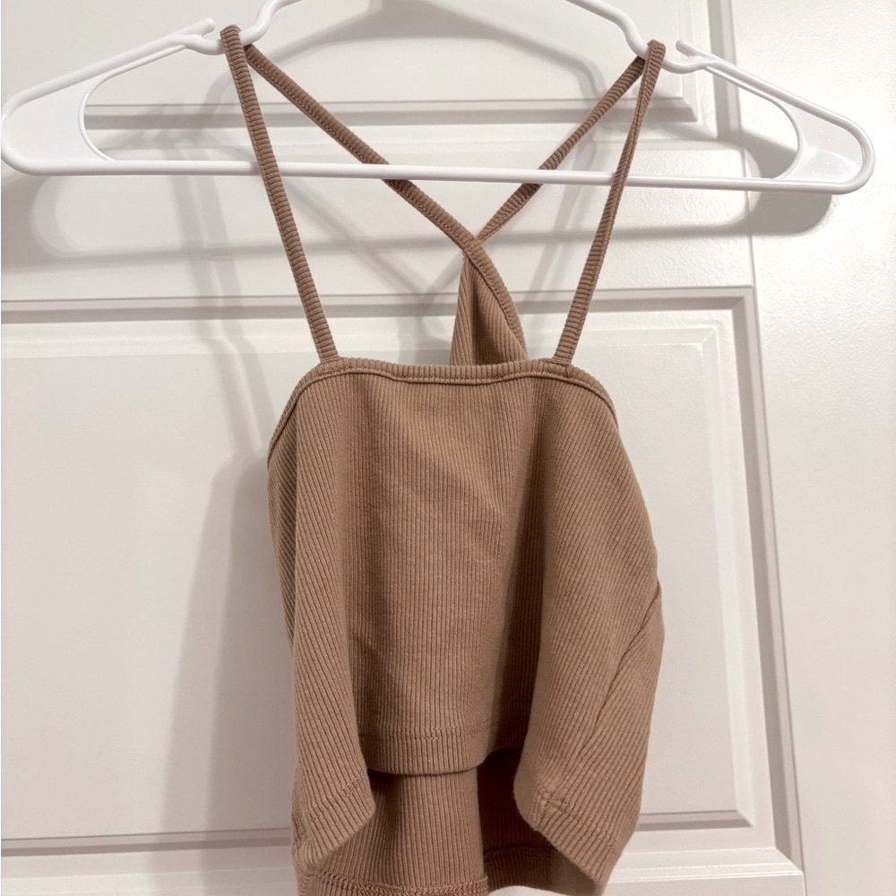 Tan Ribbed Cami Top - Picture 2 of 2